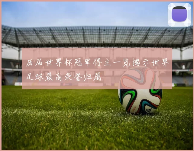 历届世界杯冠军得主一览揭示世界足球最高荣誉归属