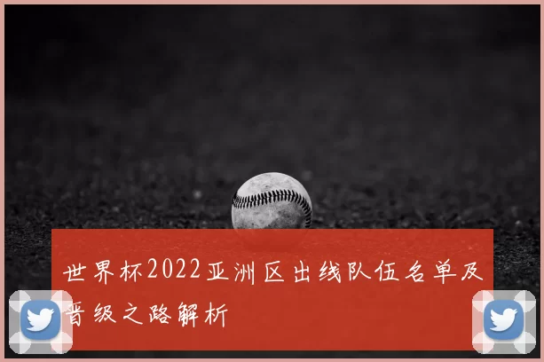 世界杯2022亚洲区出线队伍名单及晋级之路解析
