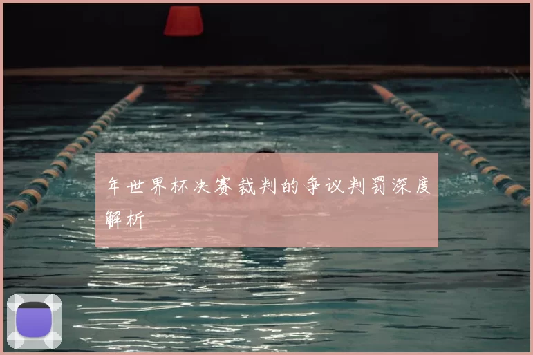 年世界杯决赛裁判的争议判罚深度解析